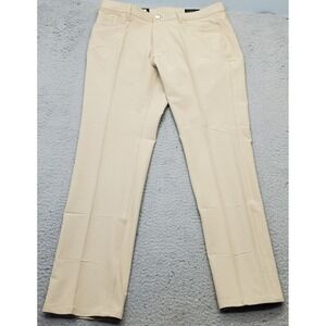 Dunning Golf Pants Mens 36/32 Tan Stretch Performance 5-Pocket Straight Leg